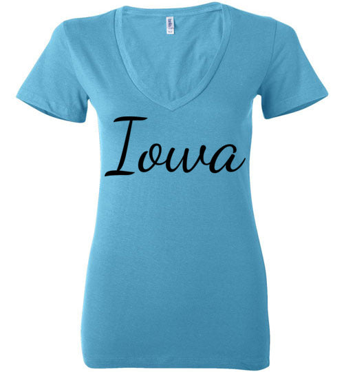 Iowa. Adult.  Ladies Deep Vneck