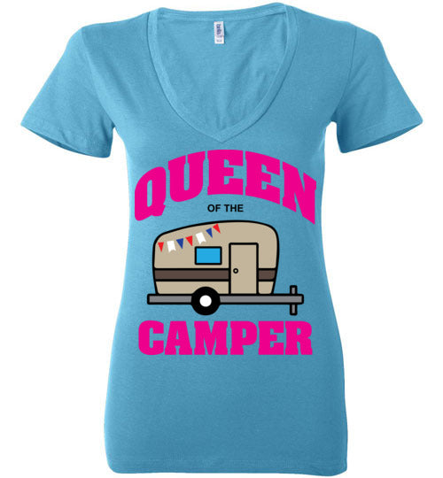 Queen of the Camper. Adult. Ladies Deep Vneck