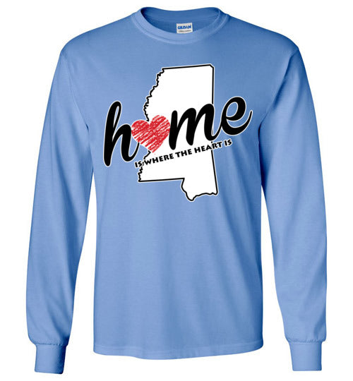 Mississippi Home. Adult. LS Tshirts