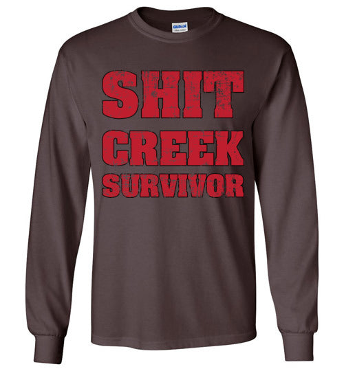 Shit Creek Red.Adult. LS Tshirts