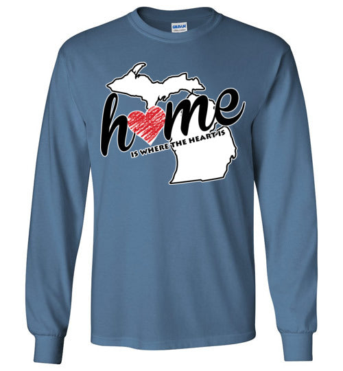 Michigan Home. Adult. LS Tshirts