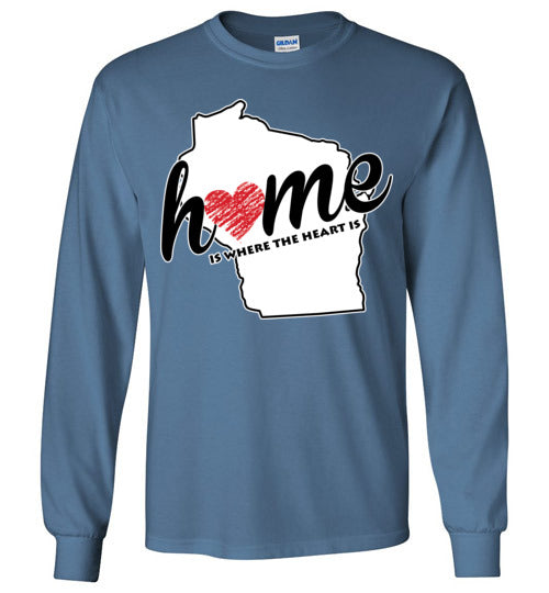 Wisconsin Home. Adult. LS Tshirt
