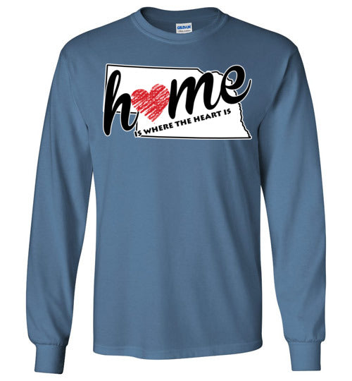 Nebraska Home. Adult. LS Tshirt
