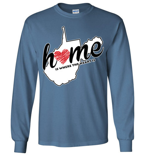 West Virginia Home. Adult. LS Tshirt