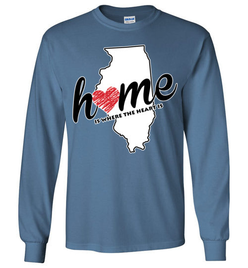 Illinois Home. Adult. LS Tshirt