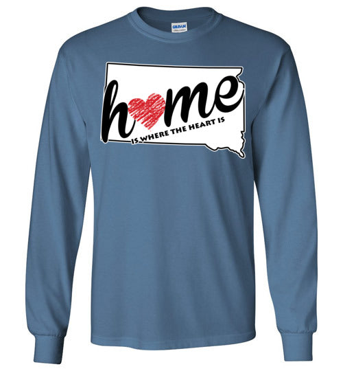 South Dakota Home. Adult. LS Tshirt