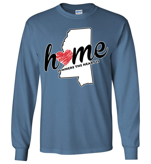 Mississippi Home. Adult. LS Tshirts