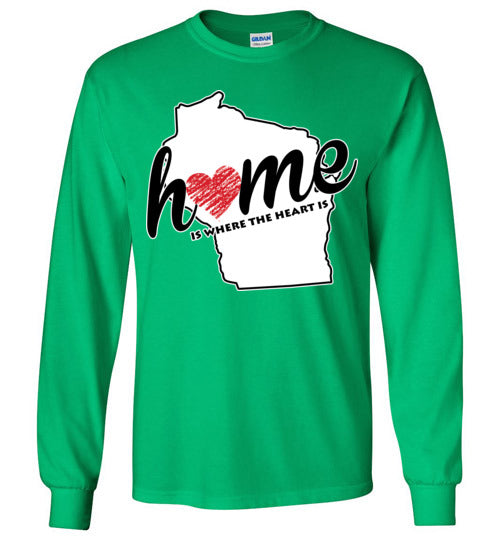 Wisconsin Home. Adult. LS Tshirt