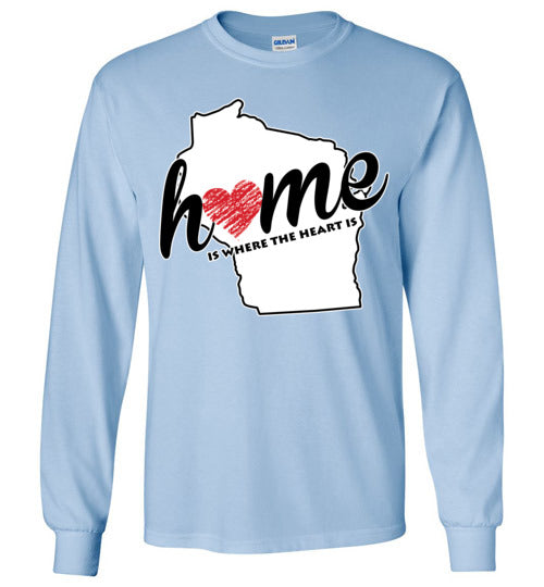 Wisconsin Home. Adult. LS Tshirt