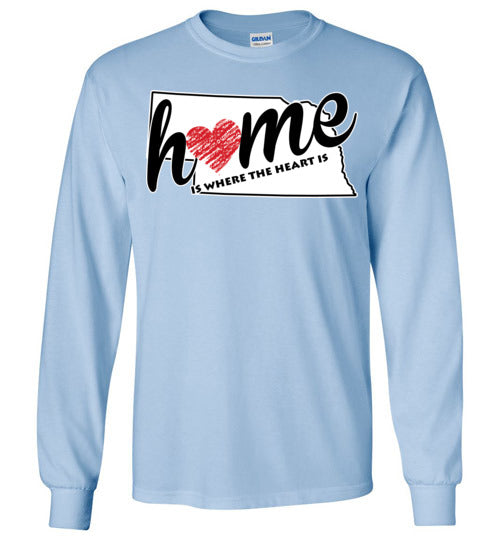 Nebraska Home. Adult. LS Tshirt