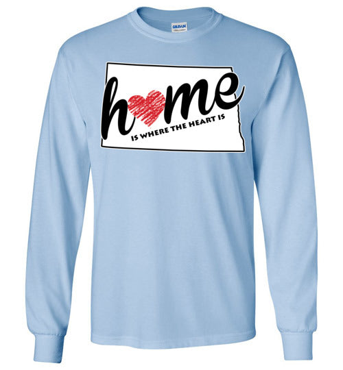 North Dakota Home. Adult. LS Tshirt