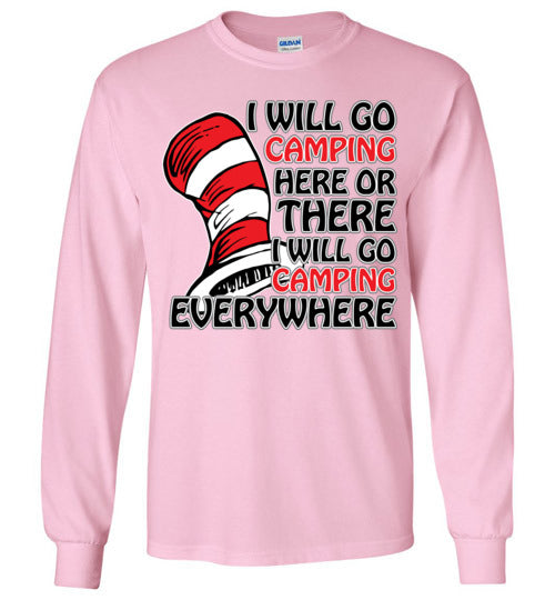I will go camping. Youth. LS Tshirt