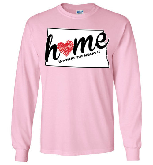 North Dakota Home. Adult. LS Tshirt
