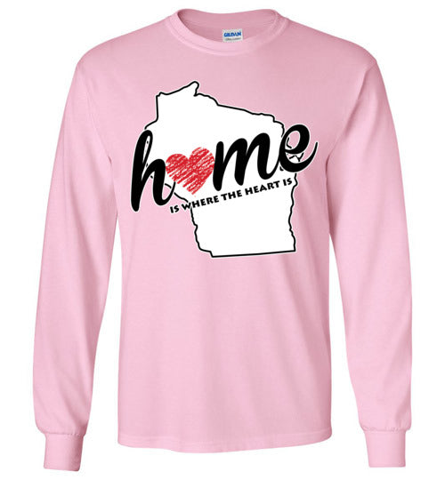 Wisconsin Home. Adult. LS Tshirt