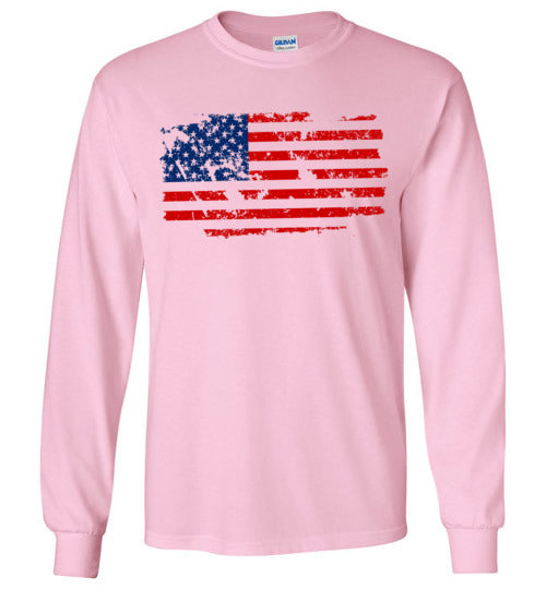 Distressed Flag. Youth. LS Tshirt