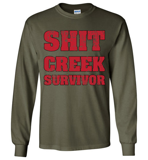 Shit Creek Red.Adult. LS Tshirts