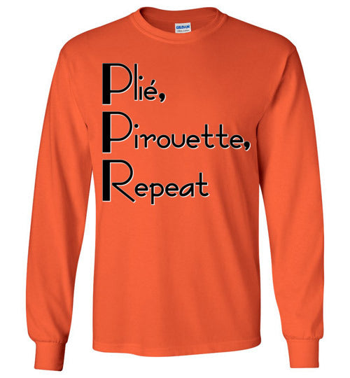 Plie Pirouette Repeat. Youth. LS Tshirt.