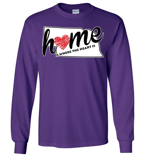Nebraska Home. Adult. LS Tshirt