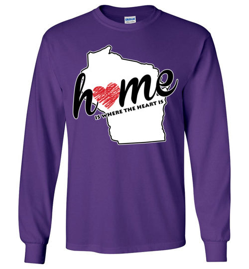 Wisconsin Home. Adult. LS Tshirt