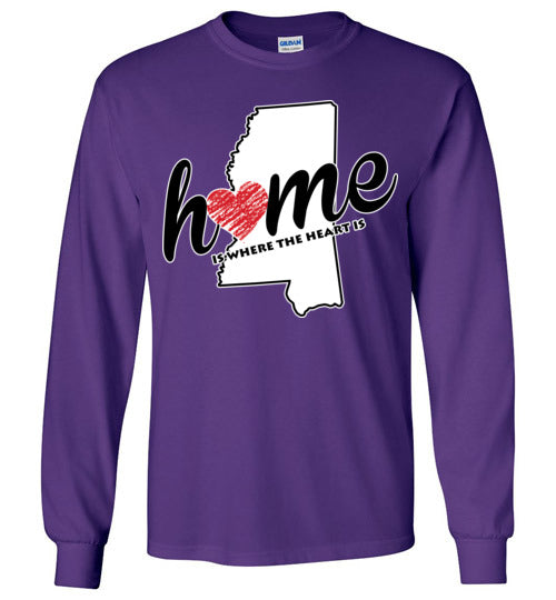 Mississippi Home. Adult. LS Tshirts