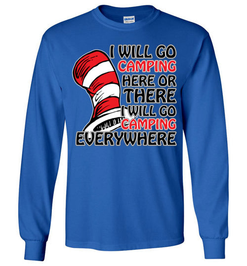 I will go camping. Youth. LS Tshirt