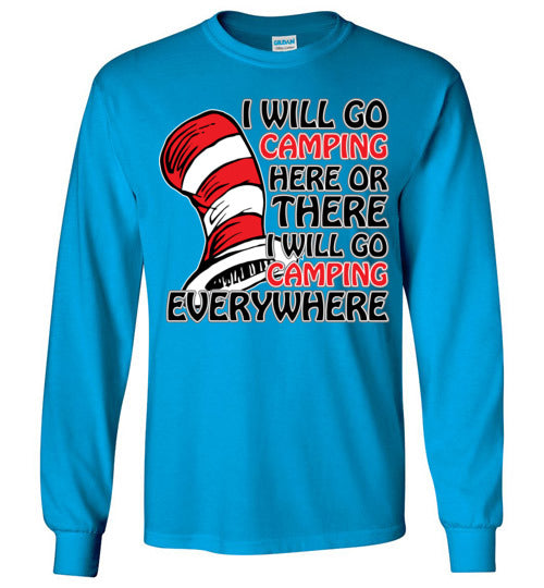 I will go camping. Youth. LS Tshirt