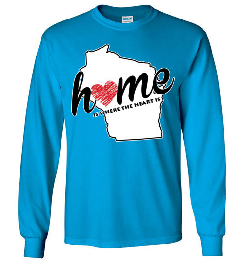 Wisconsin Home. Adult. LS Tshirt