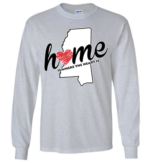 Mississippi Home. Adult. LS Tshirts