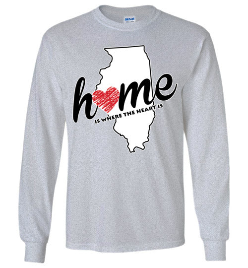 Illinois Home. Adult. LS Tshirt
