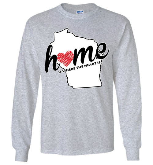 Wisconsin Home. Adult. LS Tshirt