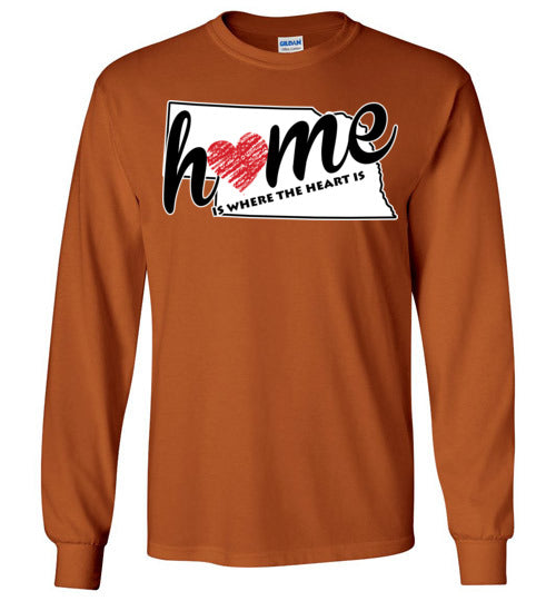 Nebraska Home. Adult. LS Tshirt