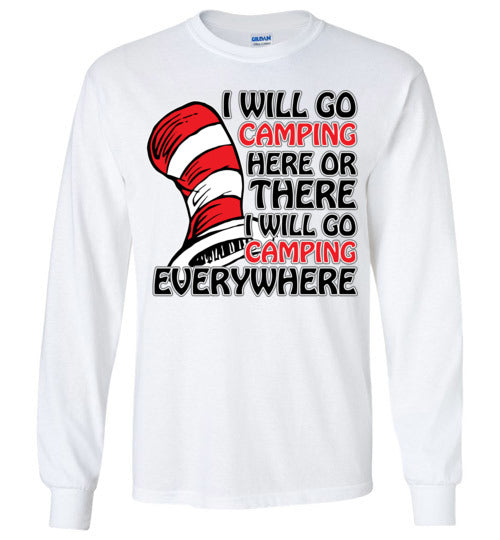 I will go camping. Youth. LS Tshirt