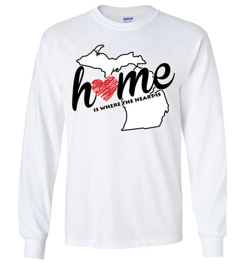 Michigan Home. Adult. LS Tshirts
