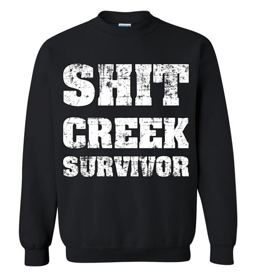 Shit Creek White. Adult. Crewneck Sweatshirt