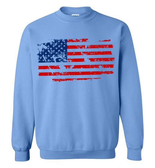 Distressed Flag. Adult. Crewneck