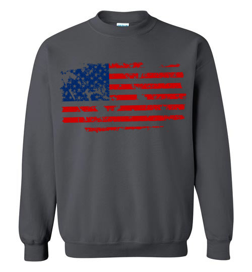 Distressed Flag. Adult. Crewneck