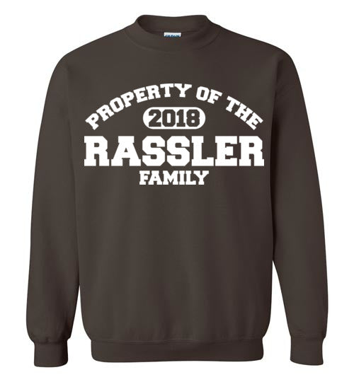 Property of Rassler. Adult. Crewneck