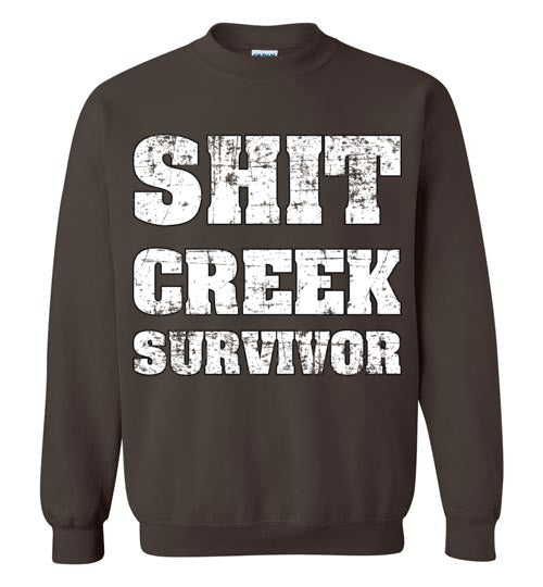 Shit Creek White. Adult. Crewneck Sweatshirt
