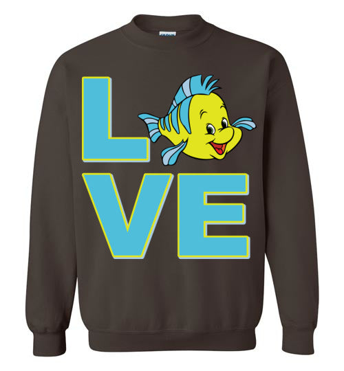 Love Flounder. Adult Crewneck