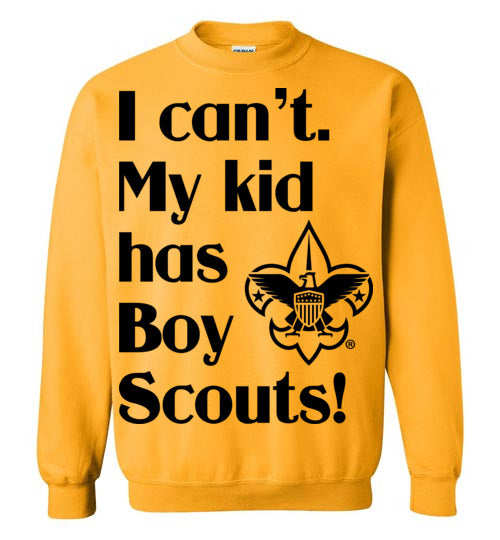 My kid has Boy Scouts Crewneck Sweatshirt