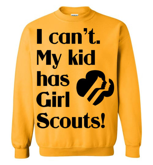 My kid has Girl Scouts Crewneck Sweatshirts