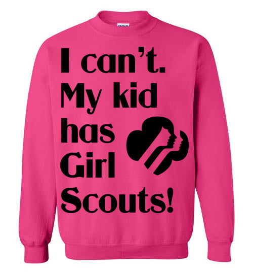 My kid has Girl Scouts Crewneck Sweatshirts