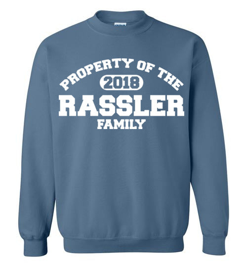 Property of Rassler. Adult. Crewneck