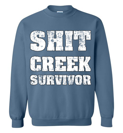 Shit Creek White. Adult. Crewneck Sweatshirt