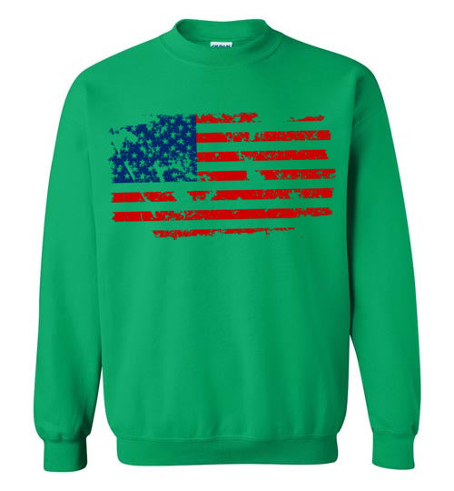 Distressed Flag. Adult. Crewneck