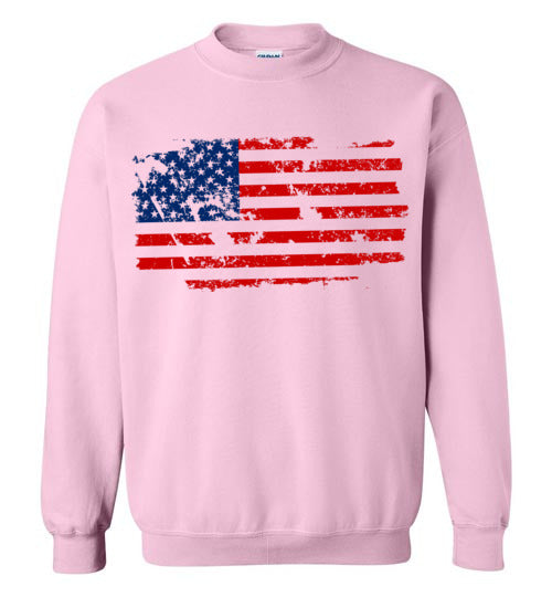 Distressed Flag. Adult. Crewneck