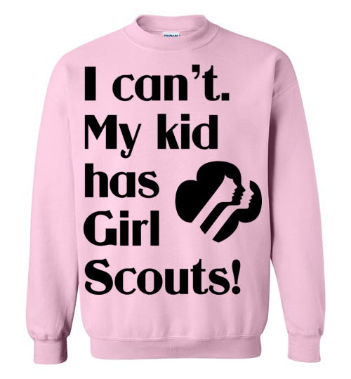 My kid has Girl Scouts Crewneck Sweatshirts