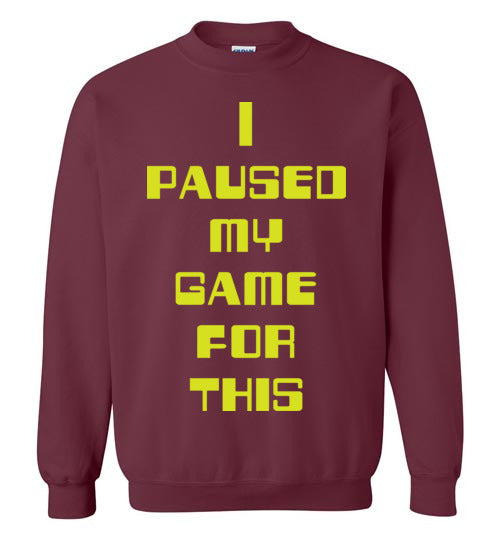 I Paused My Game. Youth. Crewneck