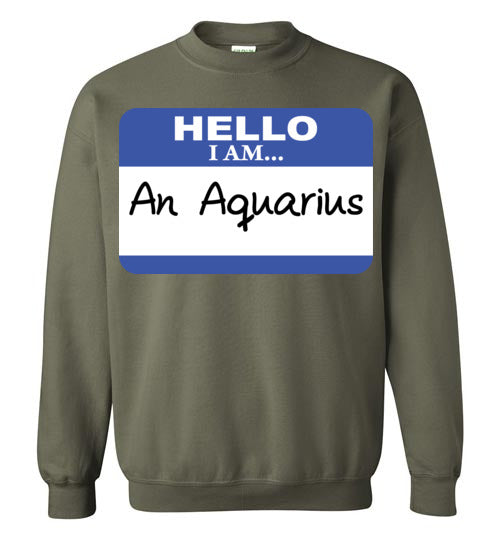 An Aquarius. Adult. Crewneck Sweatshirt