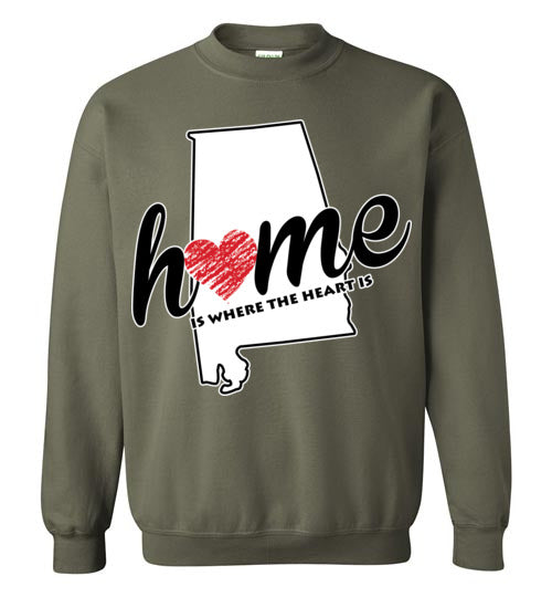Alabama Home. Adult. Crewneck Sweatshirt